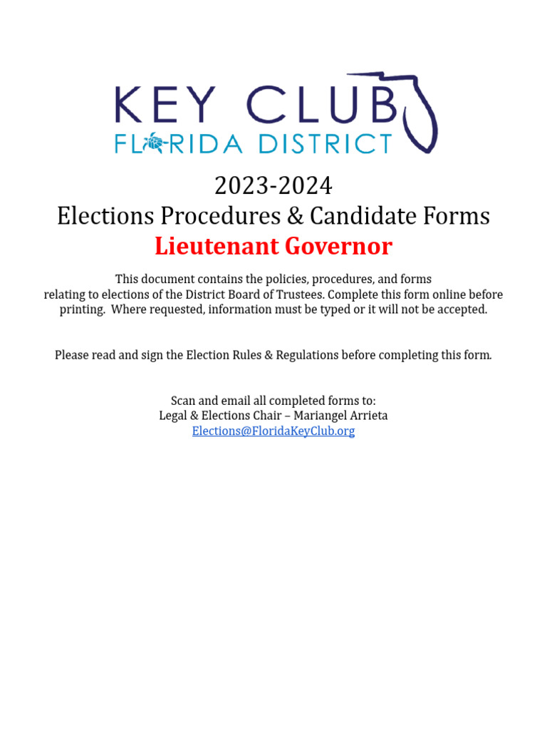 2023-2024 Lieutenant Governor Election Guide | PDF | Elections