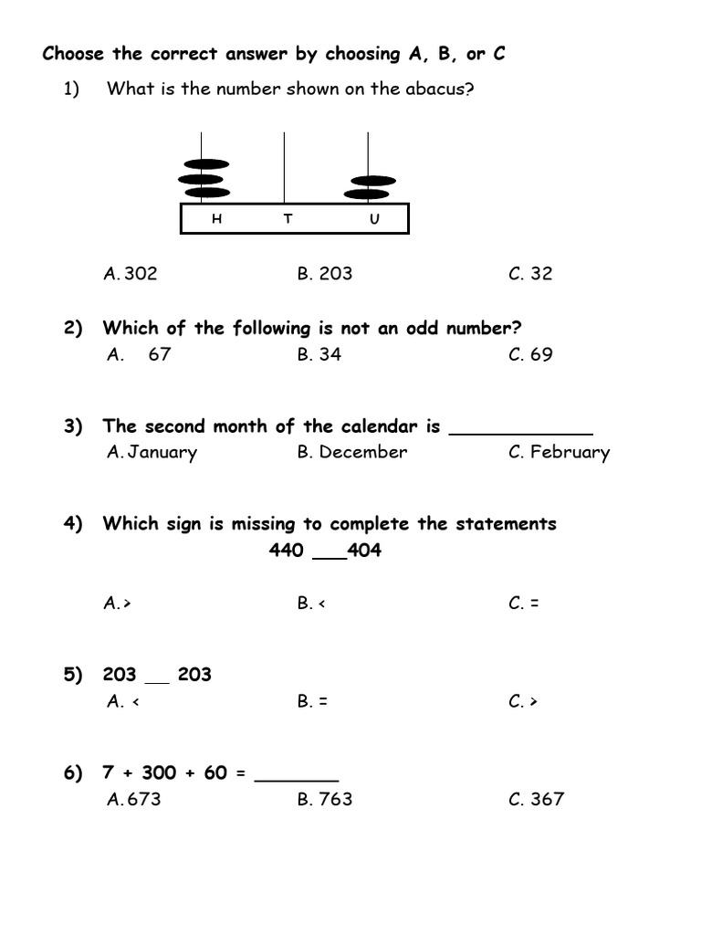 Mathematics Grade 3 End of Year 2023 | PDF | Mathematical Notation ...