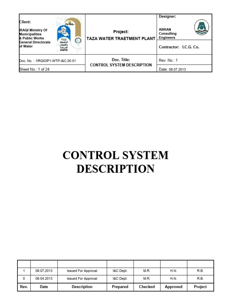 Control System Description Rev 1 | PDF | Pump | Flow Measurement