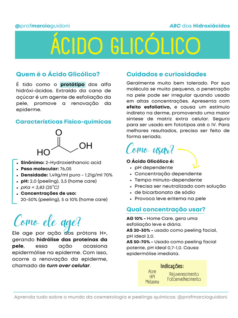 Ácido Glicólico: Benefícios e Usos | PDF | Substancias químicas | Química