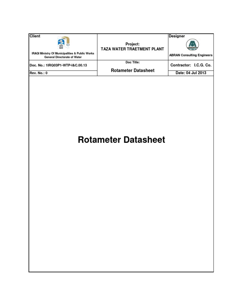Rotameters Datasheet | PDF | Hydraulics | Mechanical Engineering