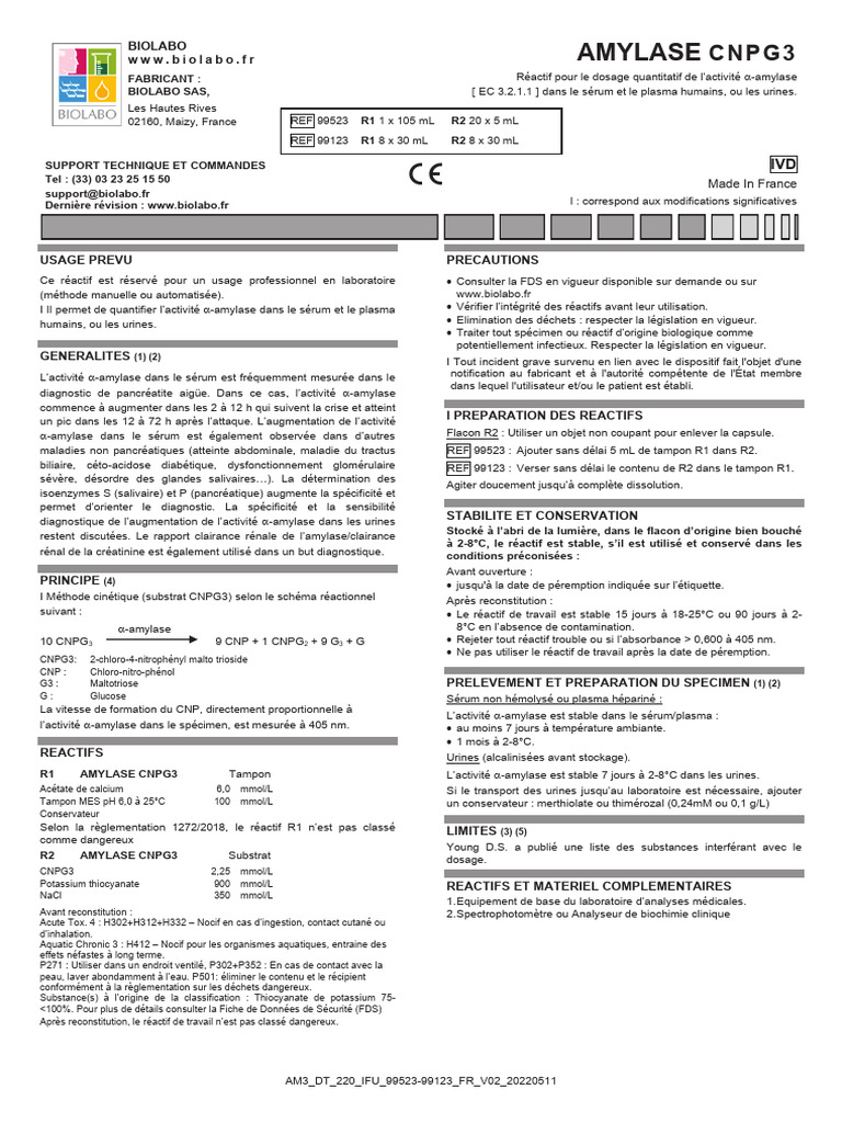 Dosage de l'activité a-amylase CNPG3 | PDF | Spécialités médicales ...