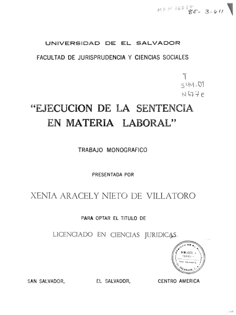Ejecución de La Sentencia en Materia Laboral | PDF | Filosofía Aplicada