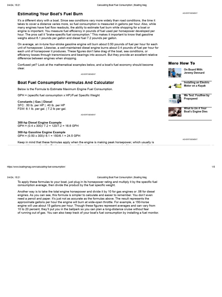 Calculating Boat Fuel Consumption Boating Mag PDF Fuel Economy In