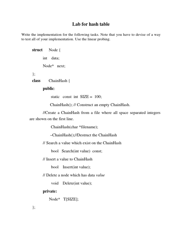 Linear Probing Hash Table Implementation | PDF