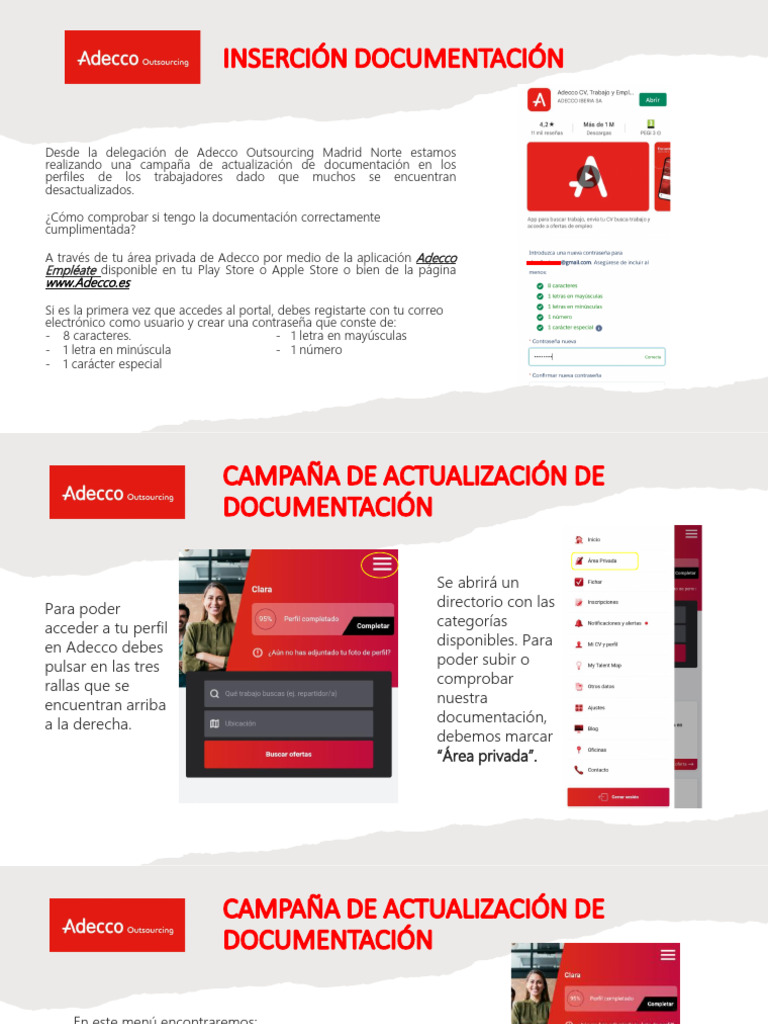 Actualización de Documentación en Adecco | PDF | Documento de identidad ...