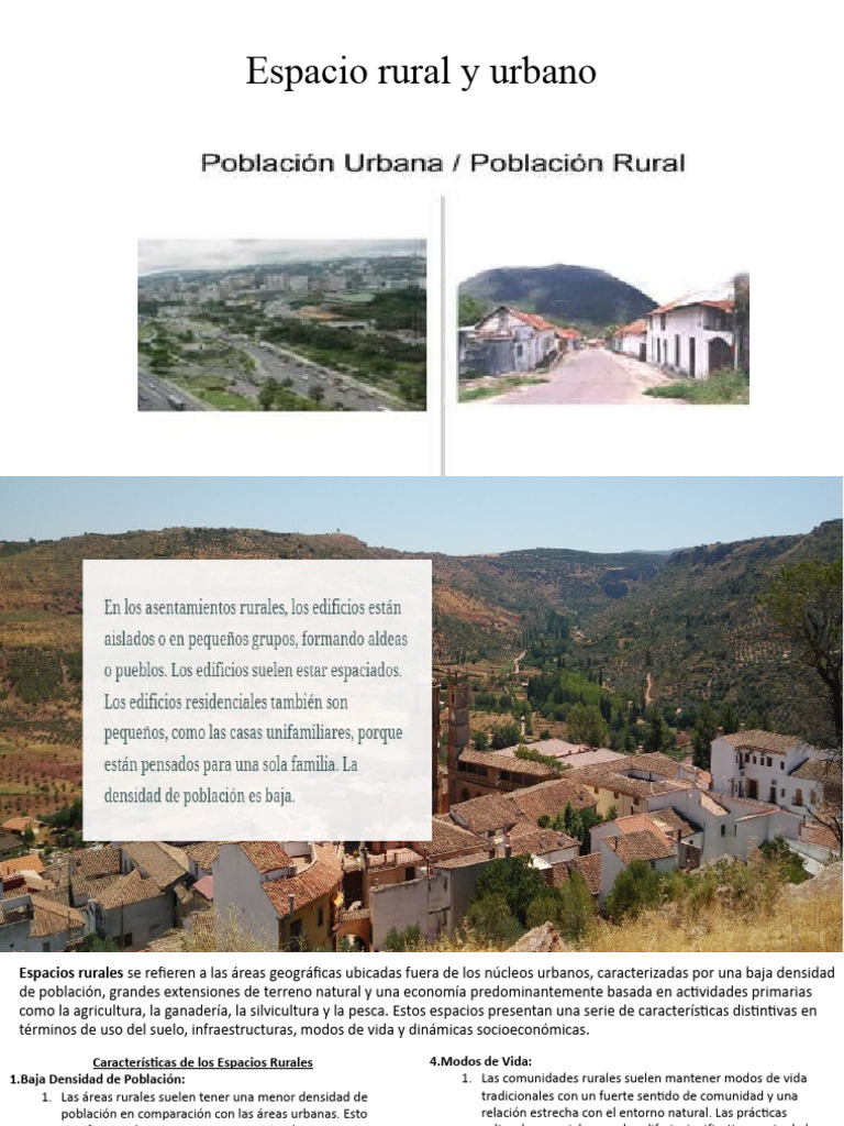 Características del Espacio Rural y Urbano | PDF | Área rural | Los bosques