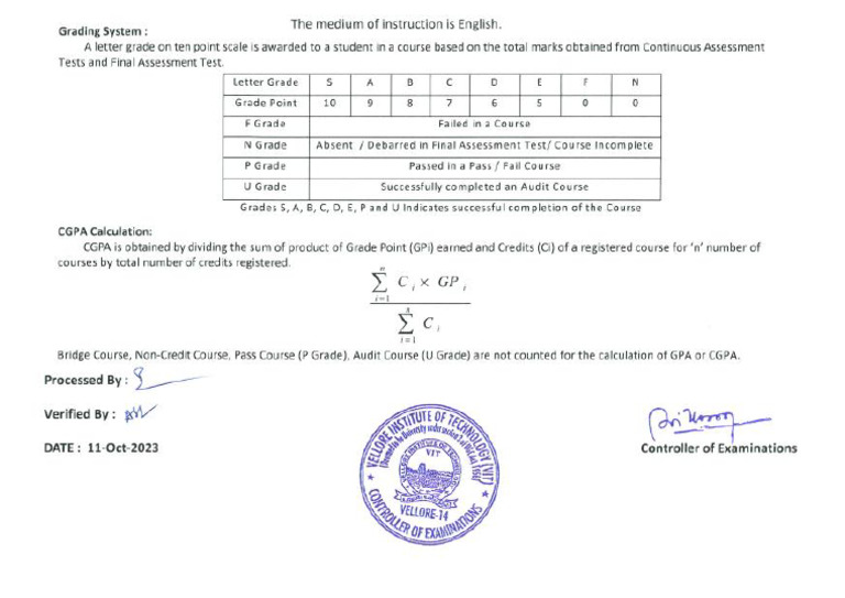 Grading System | PDF