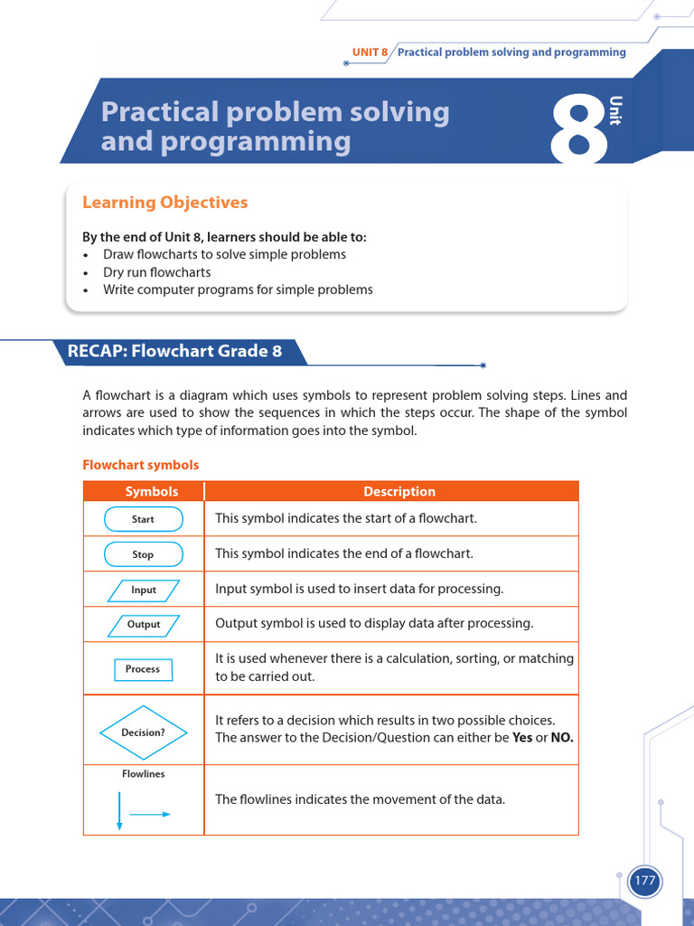 Unit 8 - Practical Problem Solving and Programming From ICT G9 Student ...