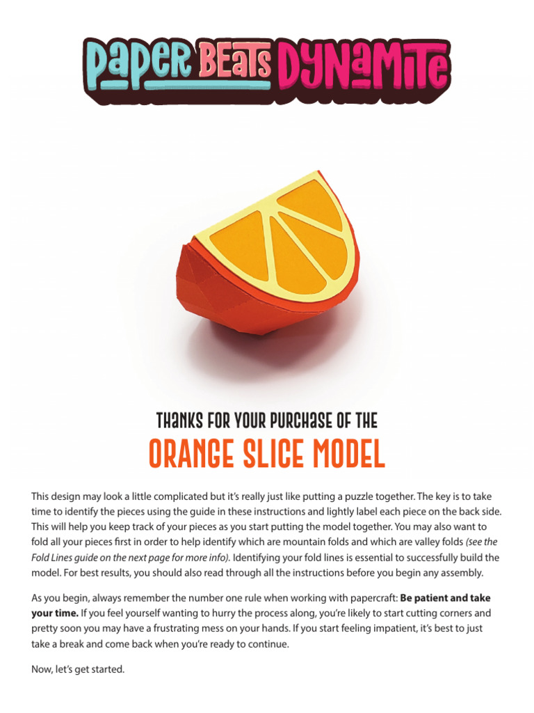 Orange Slice Model Assembly Guide | PDF | Adhesive | Joining