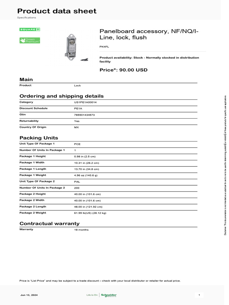 Schneider Electric - NQ-Panelboards - PK4FL | PDF | Economy And The ...