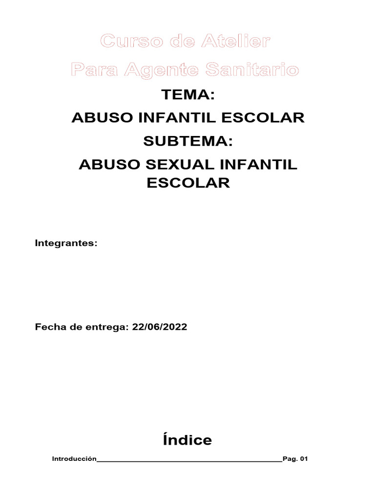 Abuso Sexual Infantil en Jardín de Infantes | PDF | Abuso sexual ...