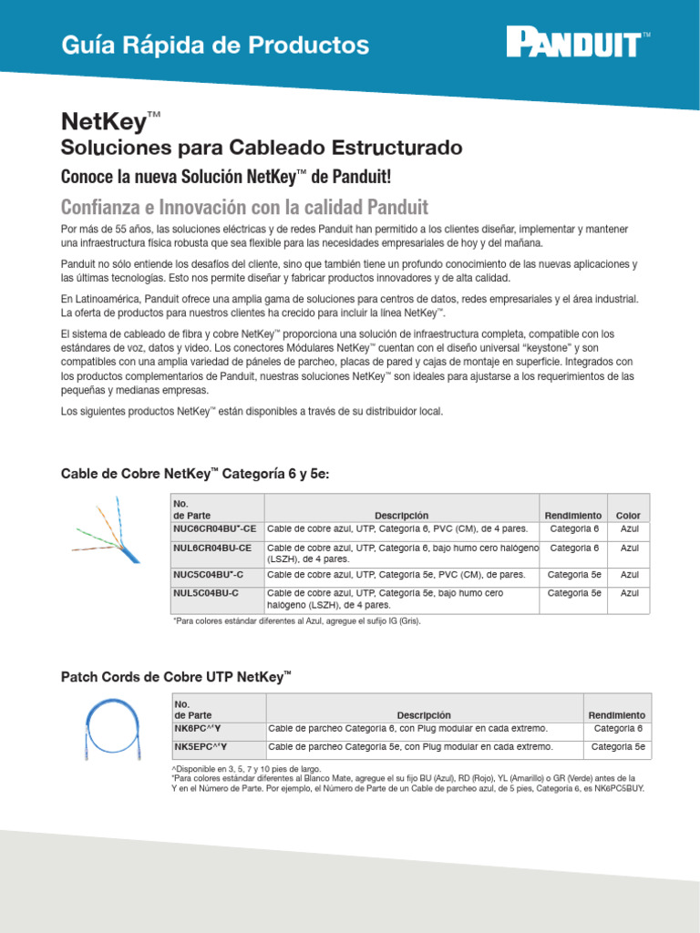 Netkey: Guía Rápida de Productos | PDF | Cobre