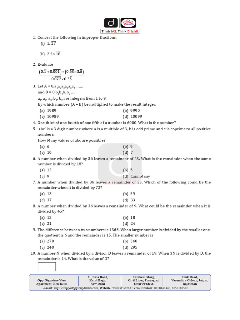 Math Problem Solutions and Answers | PDF | Numbers | Discrete Mathematics