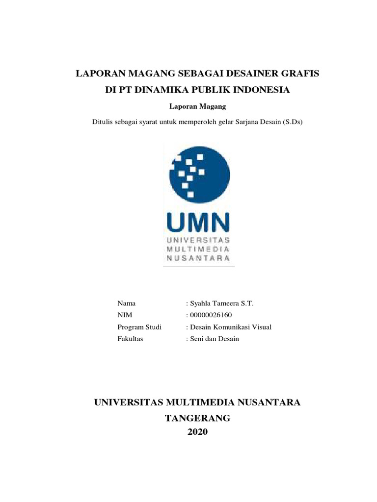 Laporan Magang Desainer Grafis 2020 | PDF