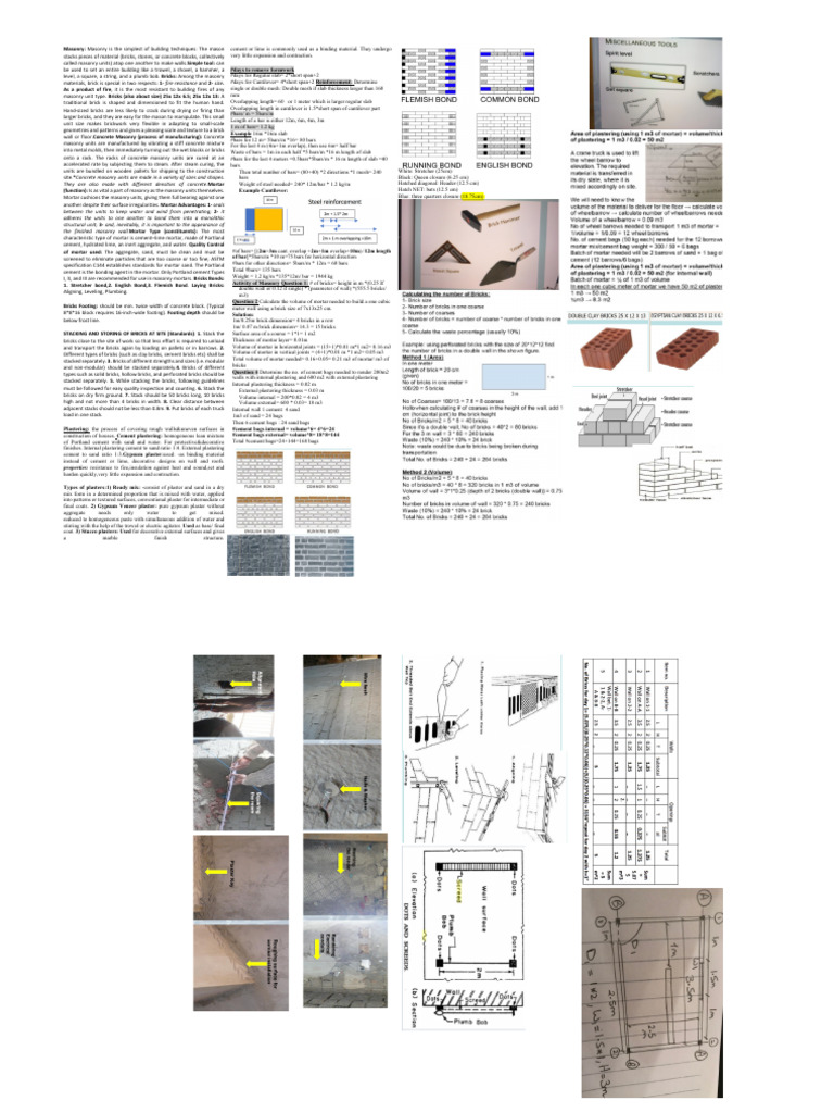 423 Final Cheatsheet | PDF | Brick | Masonry