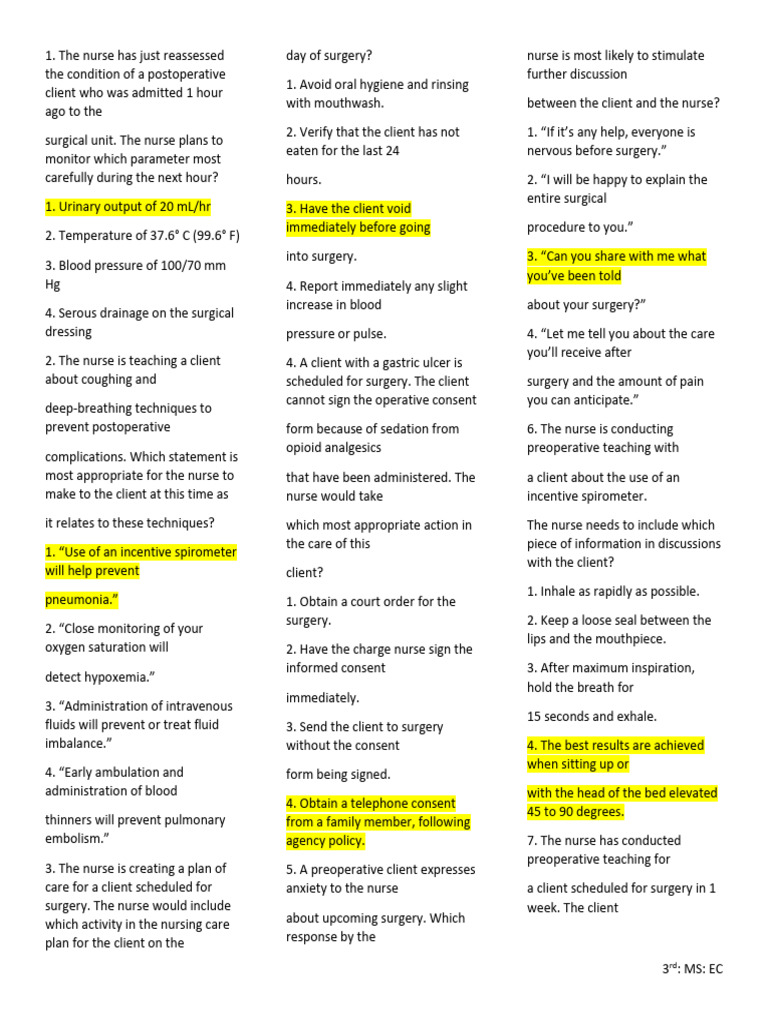 Postoperative Nursing Care Guidelines | PDF | Thorax | Clinical Medicine