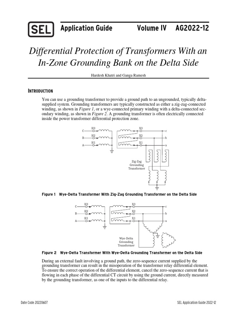 Differential protection of a potential transformer pdf transformer