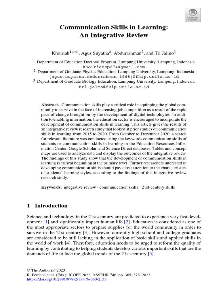 Enhancing Communication Skills in Education | PDF | Learning | Inquiry ...