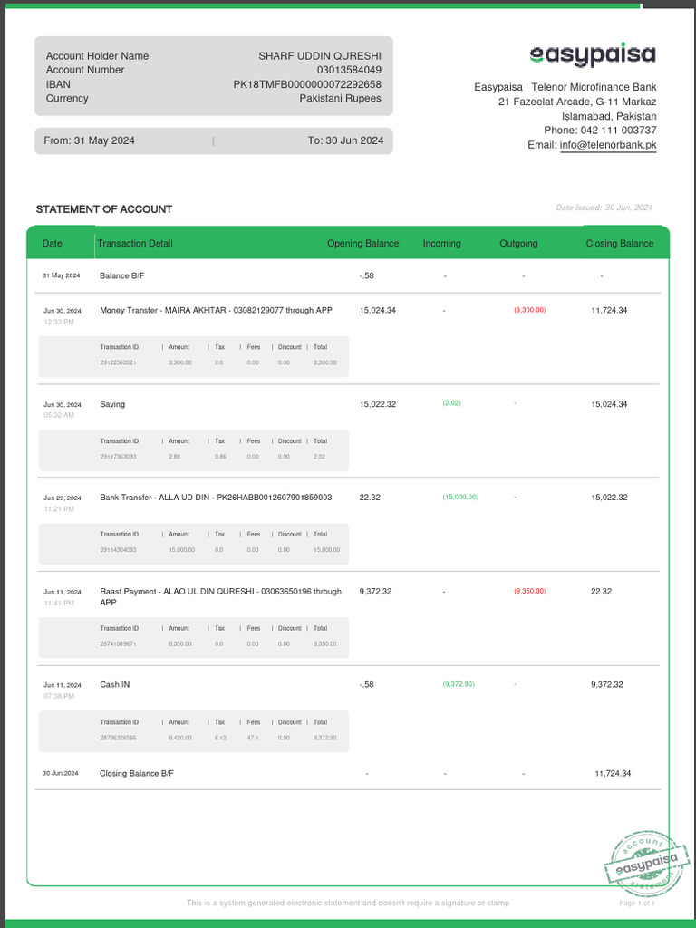 e Statement | Download Free PDF | Wire Transfer | Personal Finance