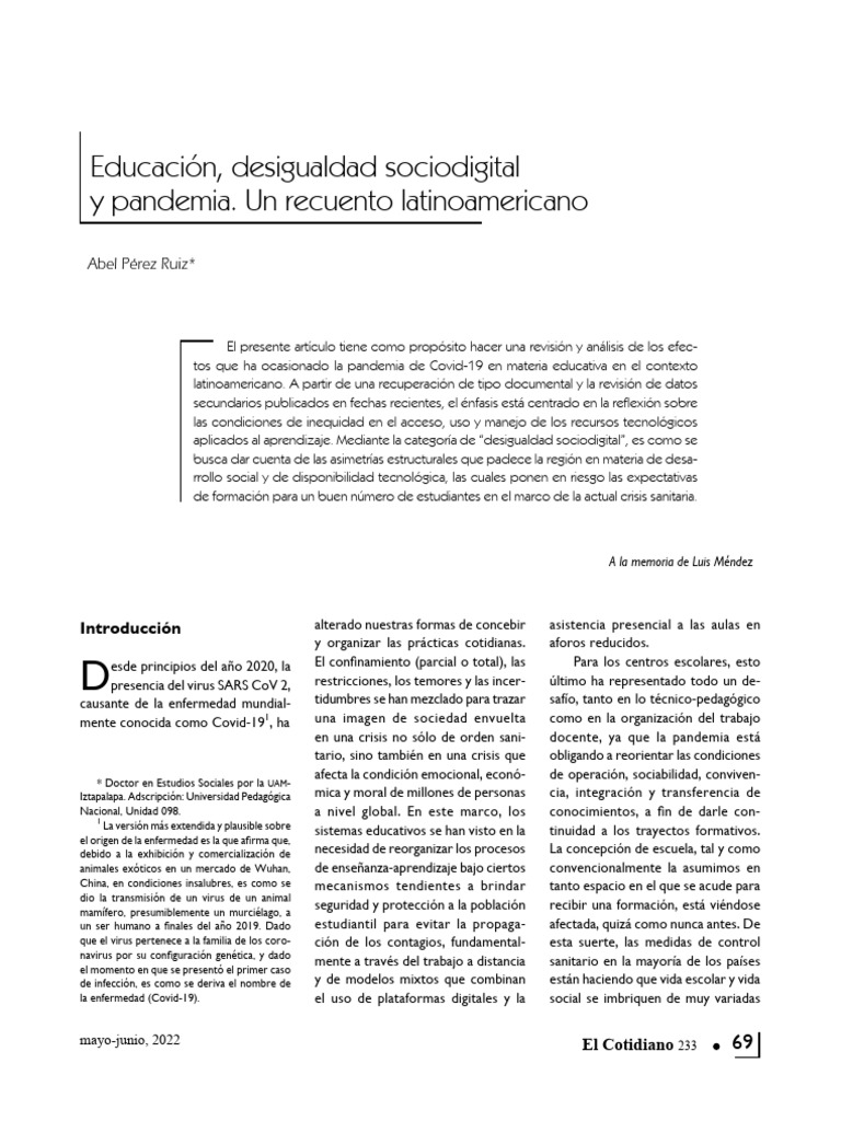 Educación y Desigualdad Digital en LatAm | PDF | Desigualdad social ...