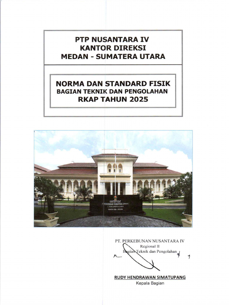 Norma Dan Standard Fisik Bagian Tekpol Rkap Tahun 2025 | PDF