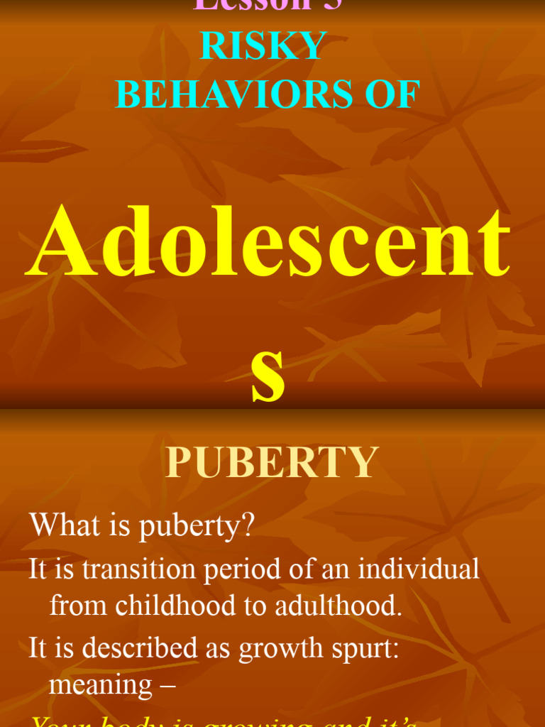 Adolescent Risk Behaviors During Puberty | PDF | Adolescence | Puberty