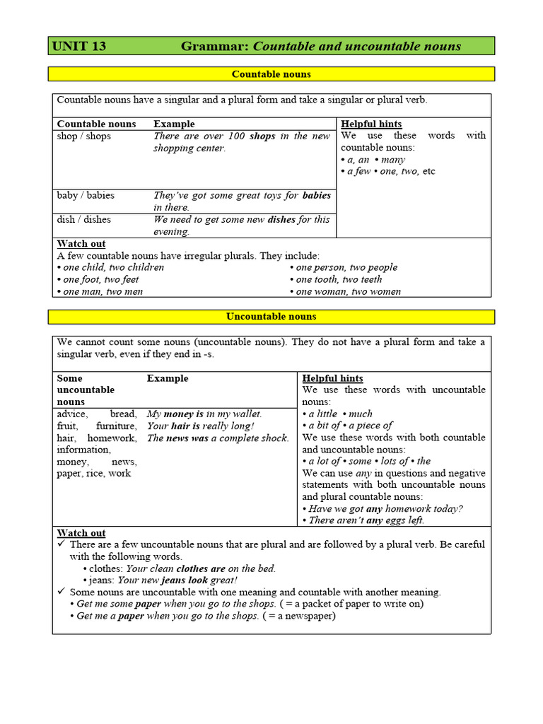 Destination b1 unit 13 14 15review b1 key pdf noun plural
