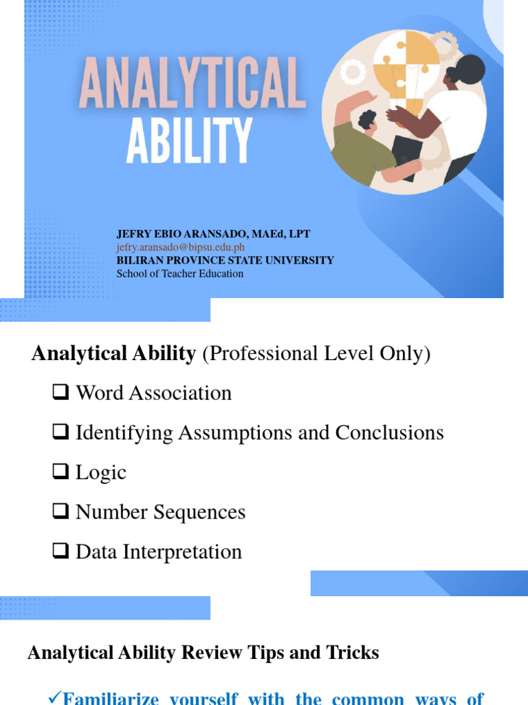 Analytical Ability Part 1 | PDF | Numbers | Sequence