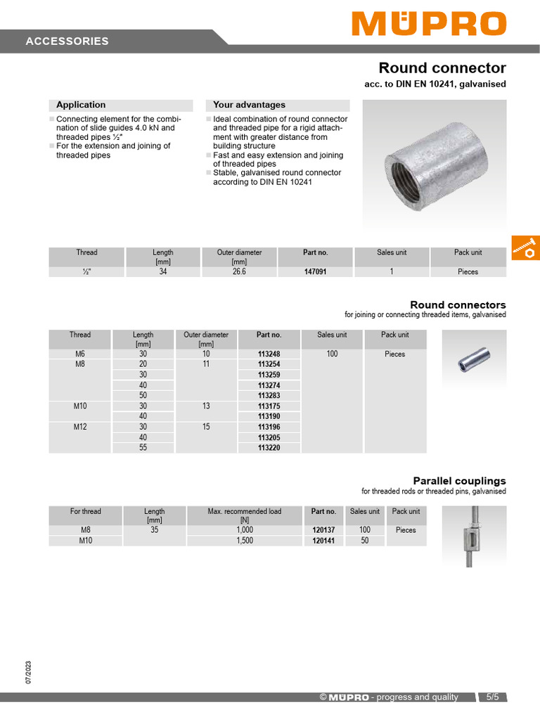 Galvanised Round Connectors & Couplings | PDF | Pipe (Fluid Conveyance ...