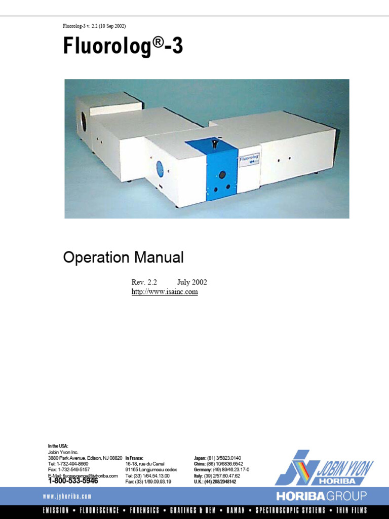 Manual Espectrofluorímetro Complete - FluoroLog3 - Manual | PDF ...