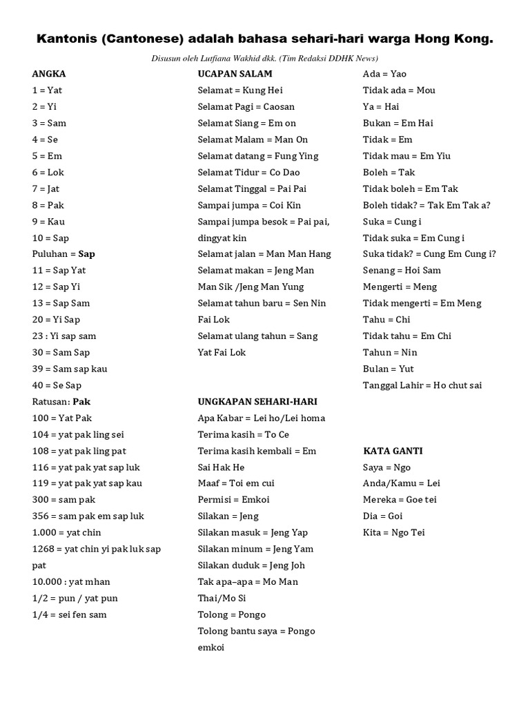 Basic Cantonese Pdf