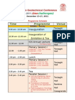 Indian Geotechnical Conference: Time Programme Venue