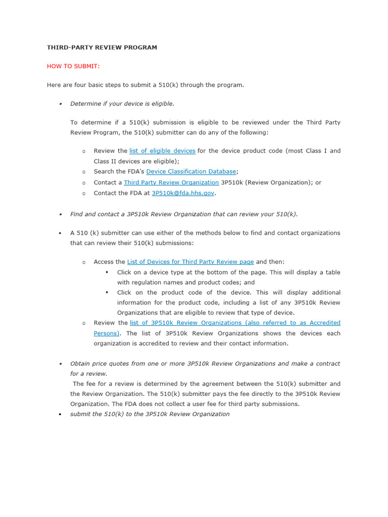 Third Party Program - Agina | PDF | Federal Food | Food And Drug ...