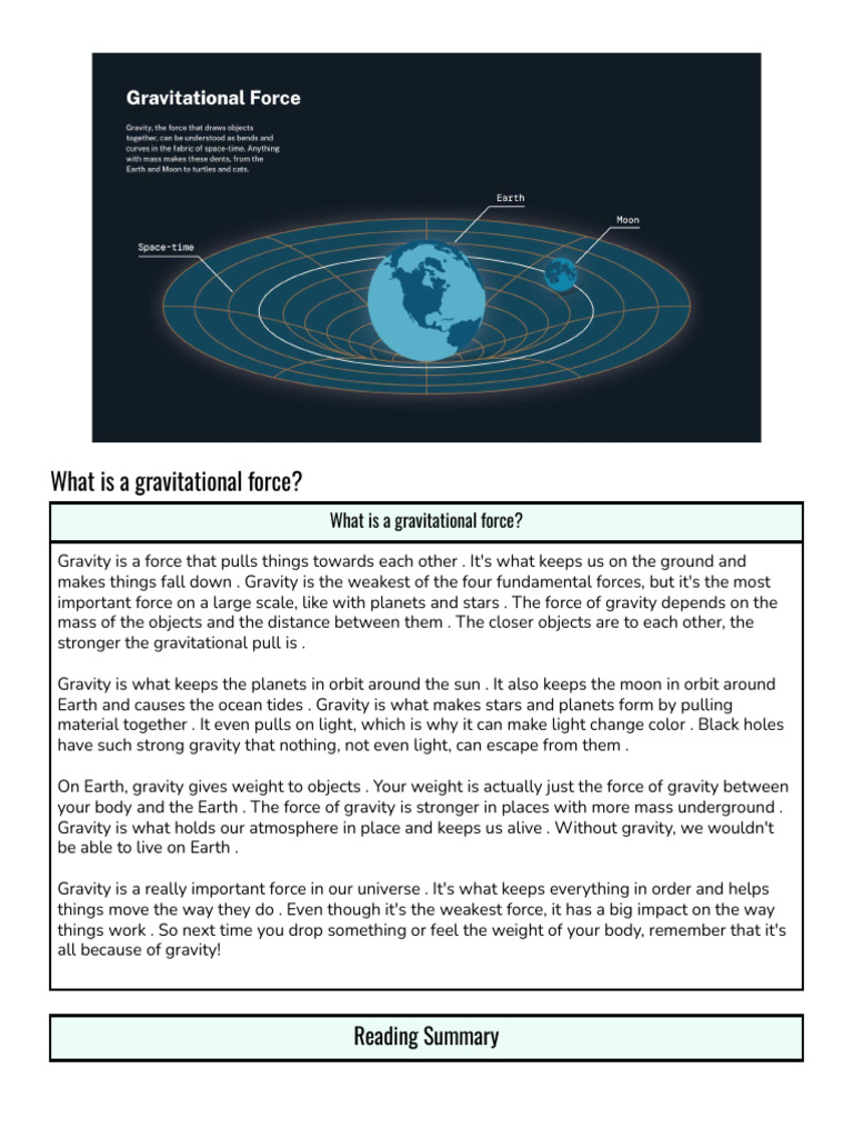 What is a gravitational force_ - by Diffit (printable) | PDF | Gravity ...