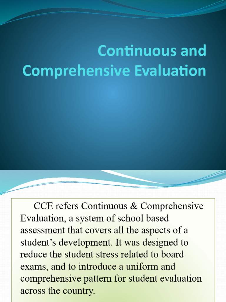 Continuous and Comprehensive Evaluation | PDF | Educational Assessment ...