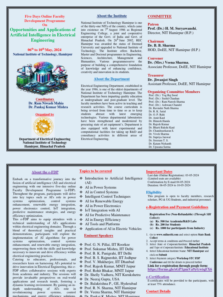 AI in Electrical Engineering e-FDP 2024 | PDF | Artificial Intelligence ...