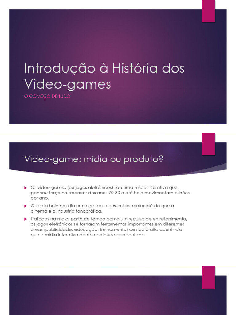 História dos Video-games: Início e Evolução | PDF | Videogames | Jogos