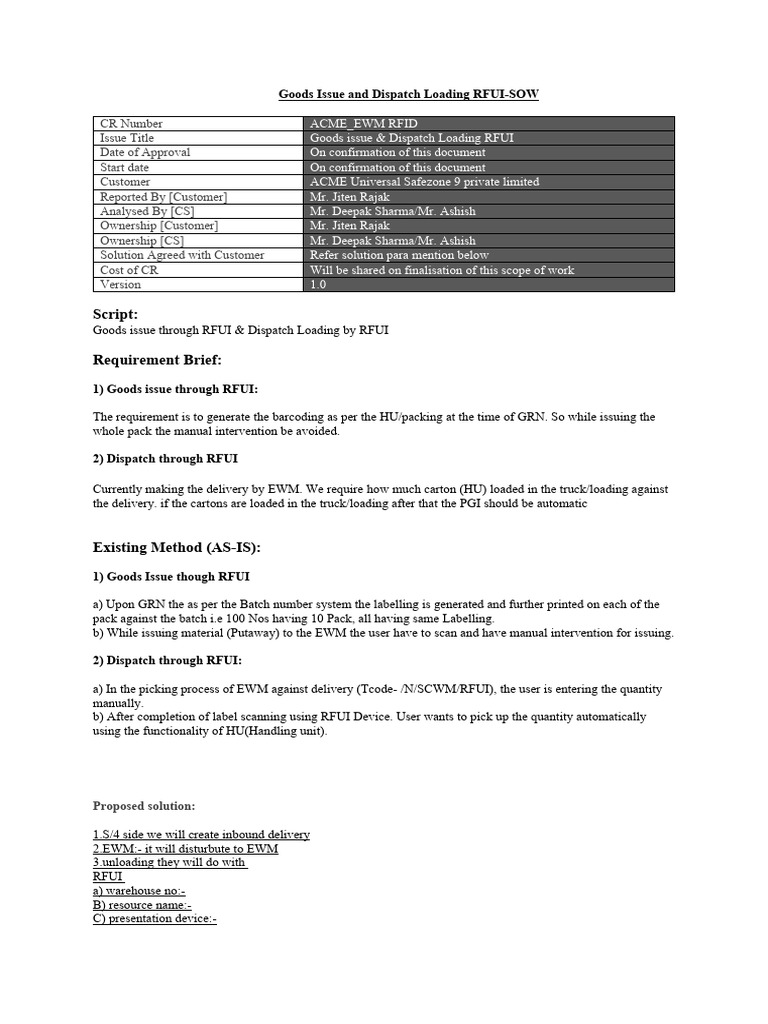 Goods Dispatch & Loading Guide | PDF | Computing | Information Technology