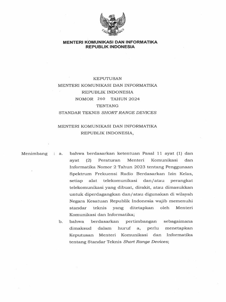 Km 260 2024 Standar Teknis Srd 1 Pdf