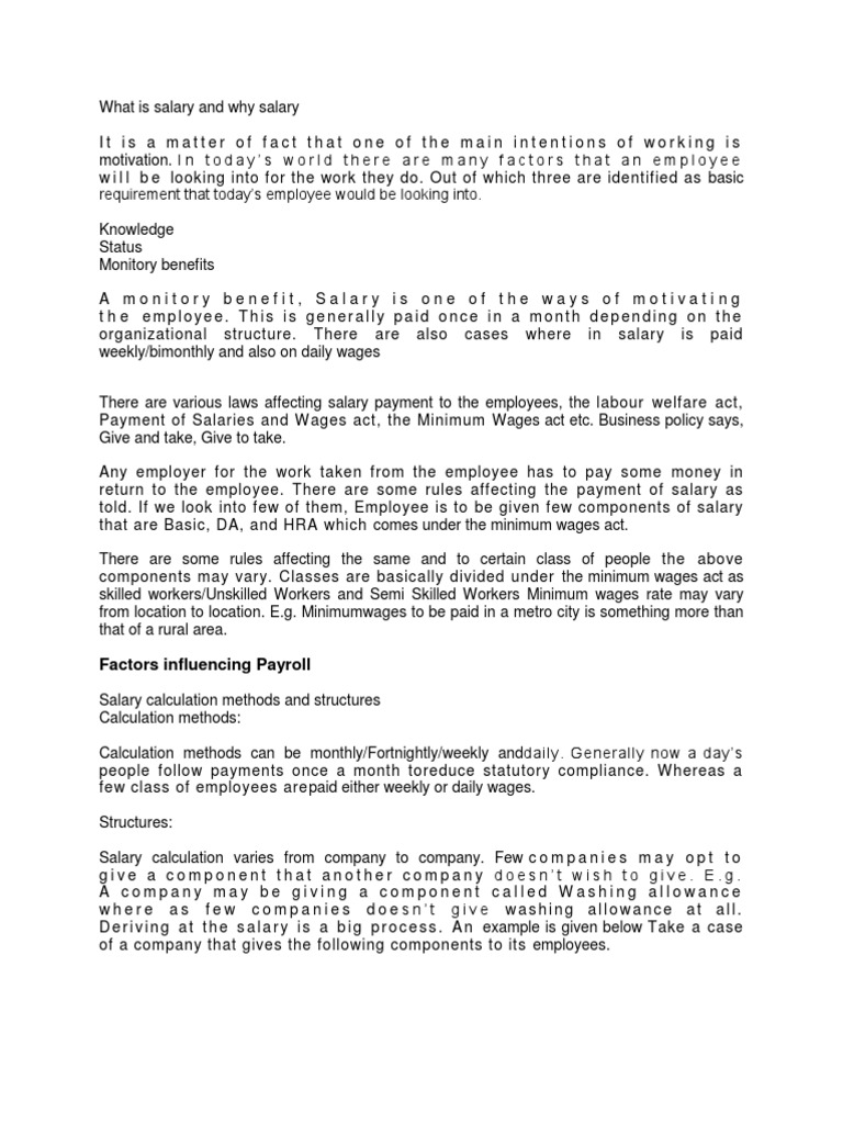 Payroll Concepts | PDF | Payroll | Salary