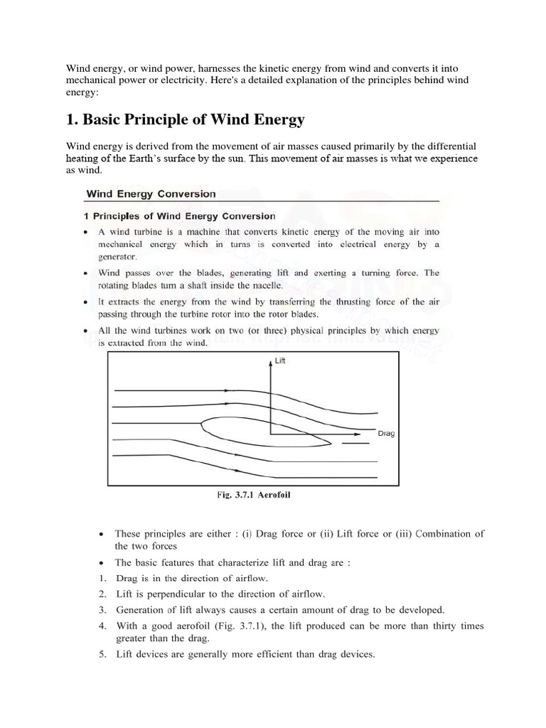Understanding Wind Energy Principles | PDF | Wind Power | Wind Turbine