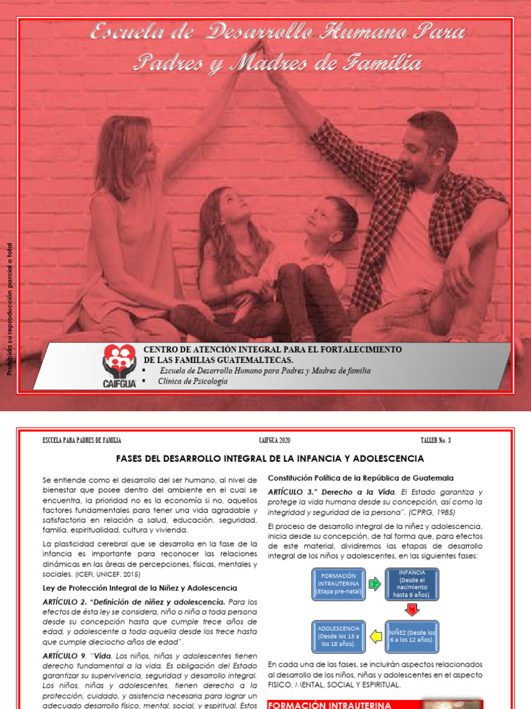 Taller 3 Fases Del Desarrollo Integral de La Niñez y Adolescencia | PDF ...
