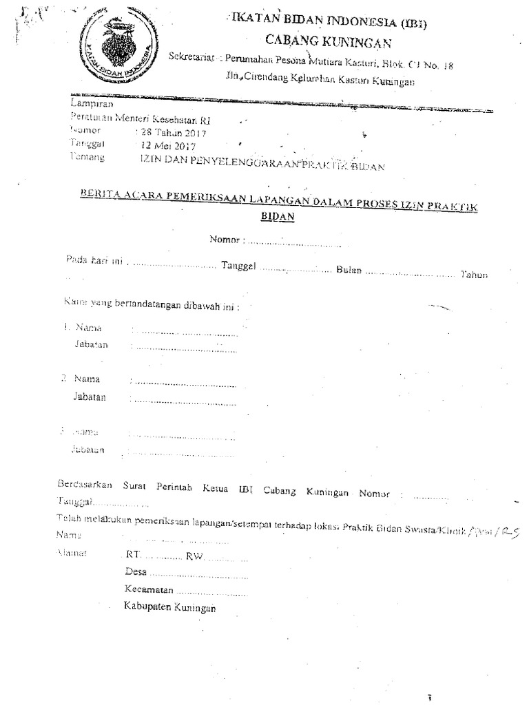 Form Bidan Sip | PDF