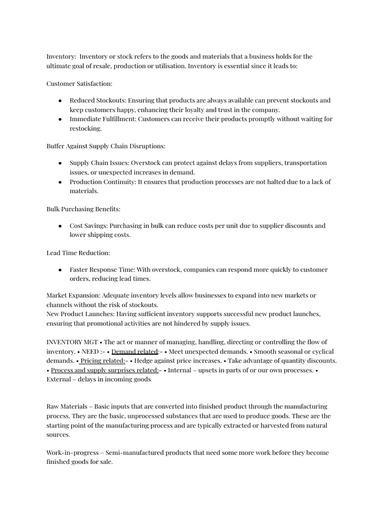LG - Audit Notes | PDF | Audit | Inventory