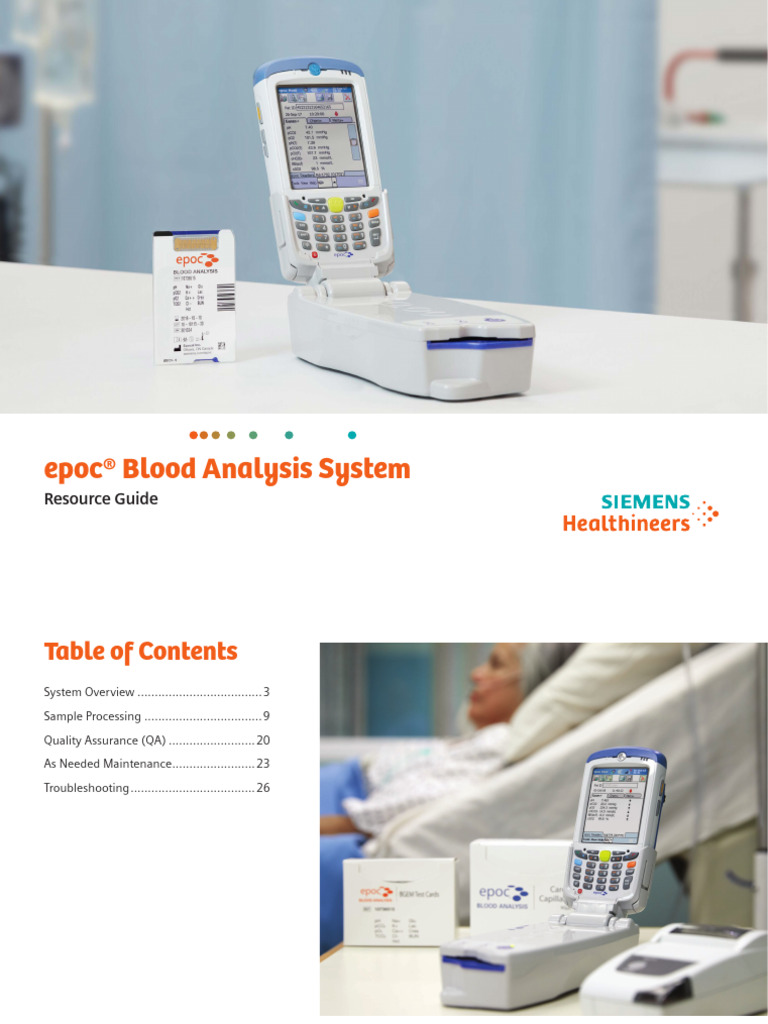 epoc Blood Analysis System Guide | PDF | Quality Assurance | Calibration