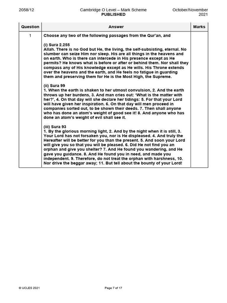Paper 1 2021 | PDF | Umar | Quran