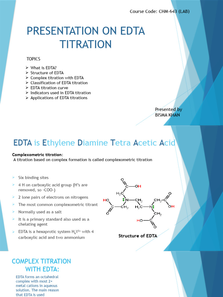 EDTA Titration Methods and Applications | PDF | Titration | Chemistry