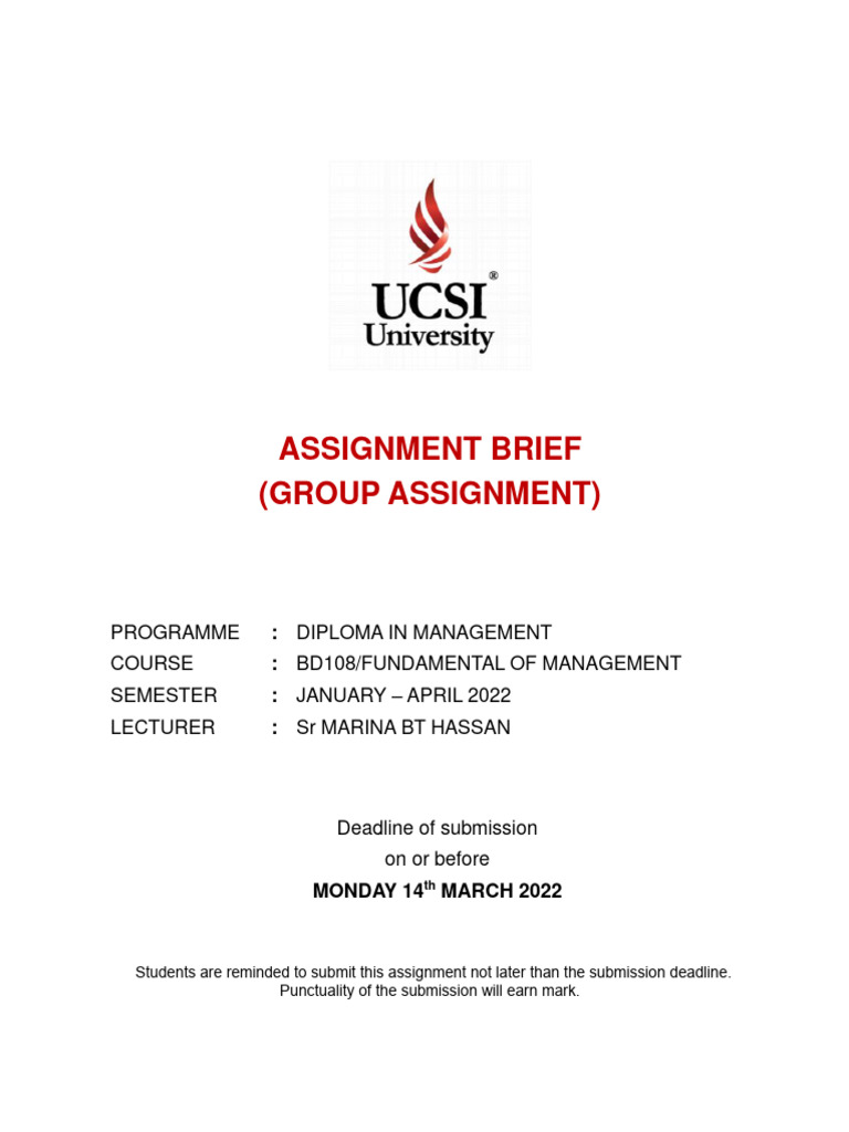 Management Assignment Guidelines | PDF | Cognition