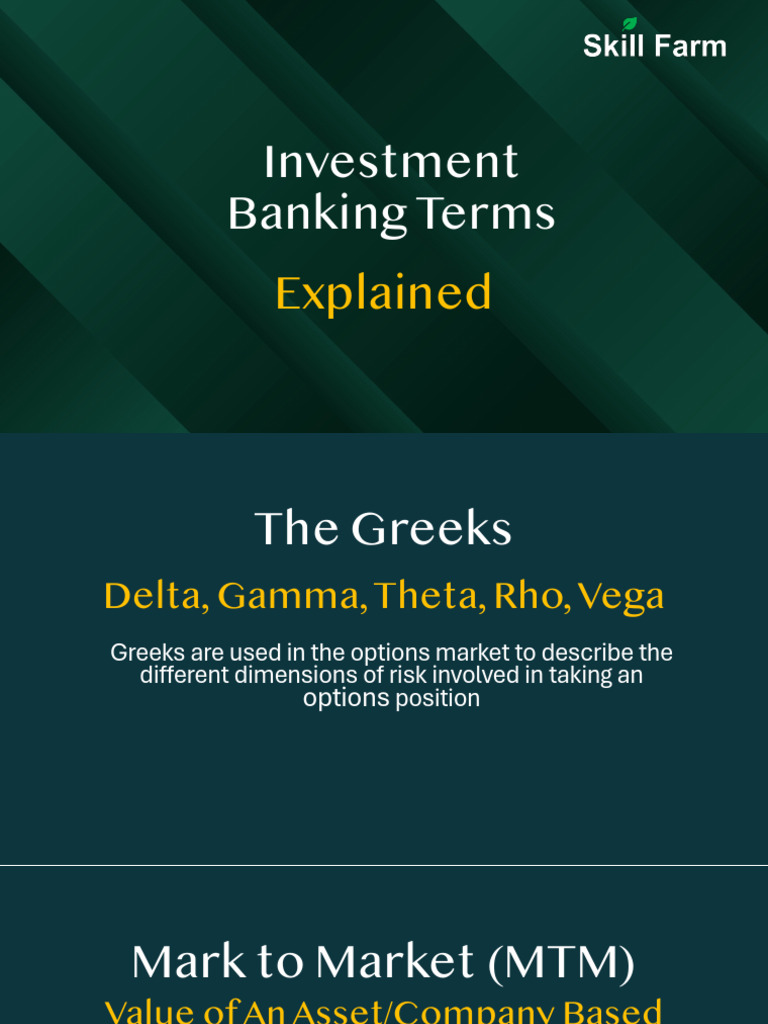 Investment Banking Terms Explained Skill Farm 1721643273 PDF Greeks